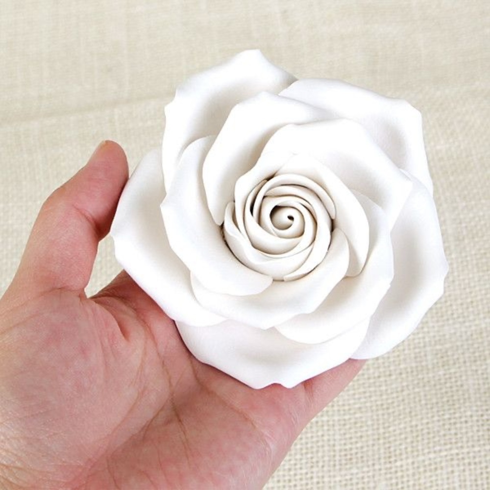 White Rose Sugar Flower Cake Topper for Decorating Cakes